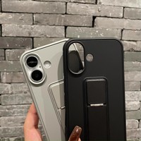 Étui de téléphone à support pliable dissimulé pour iPhone 17 Pro Max, coque de téléphone couleur unie pour iPhone 12 13 14 15 Plus 16 Pro Max