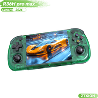 Mini consola de juegos portátil con forma de Arcade de 64 bits, batería de 3000MAH R36H Pro Max, reproductor de juegos 3D de Color Blanco clásico