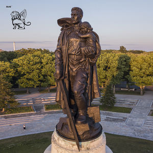 Statues de héros de la Seconde Guerre mondiale grandeur nature pour jardin, cimetière, monument commémoratif, statue de guerrier <span class=keywords><strong>soviétique</strong></span> en bronze, sculpture - Product Image 3