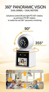 Cámara de Seguridad Inteligente WiFi Interior O-Kampro de 4MP con Visión Nocturna, Estilo PTZ y Funciones de Detección Humana, con Ranura para Tarjeta SD - Product Image 3