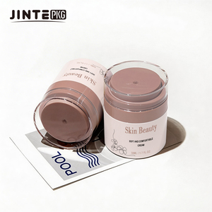 Vente en gros de pots en plastique acrylique vides pour crème cosmétique de 15 ml, 30 ml, 50 ml, marque CAP JINTE, modèle JTC23, forme cylindrique, sérigraphie - Product Image 2