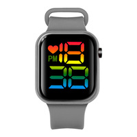 Montre numérique LED tactile carrée pour enfants, femmes et hommes, couleurs arc-en-ciel, vente en gros 2025, montre électronique tendance, montre de sport lumineuse