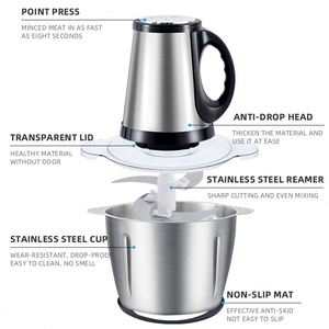 Licuadora de Cocina Multifuncional con Cuchilla Mezcladora y Tazón de Vidrio, Máquina para el Hogar para Carne con Tazón - Product Image 3