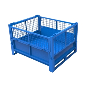 Cage en acier pliable de chariot à cargaison de transport de boîte de chiffre d'affaires en métal de conteneur pour le stockage de bouteille de vin de fournisseur d'usine - Product Image 4