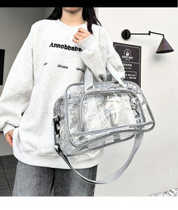 Sac de voyage transparent personnalisé grande capacité avec garniture violette, sac bandoulière pour l'affichage des badges d'anime et l'usage quotidien - Product Image 3