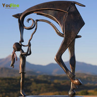 Sculpture abstraite en bronze YouFine, fille et cheval enlacés, statue moderne abstraite, décoration de jardin extérieur, métal pour villa