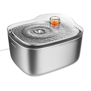 Fontaine à eau pour animaux de compagnie en acier inoxydable F-016B, 4,5 L, ultra silencieuse, grande capacité, pour chiens et chats - Product Image 1