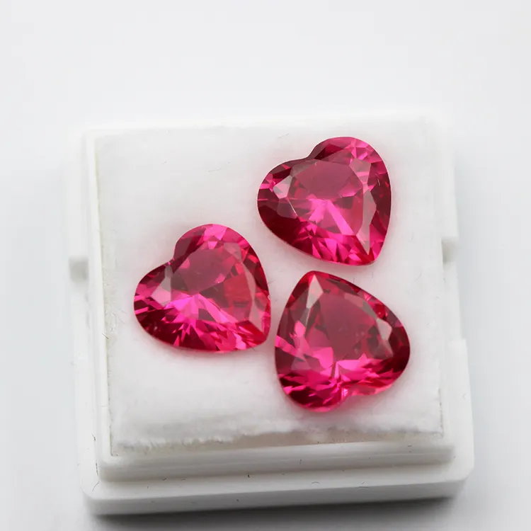 Factory price wholesale full size heart shape corundum #5 color for ring necklace jewelry making