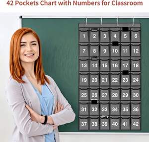 Organizador de Pared con 42 Bolsillos Numerados para el Aula, Organizador Colgante para Teléfonos Celulares y Calculadoras, Material Escolar de Tela No Tejida - Product Image 6
