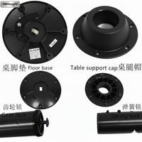 Système de pieds de table à dégagement rapide en alliage d'aluminium noir HWHongRV avec plateau rotatif à 360 degrés pour yacht et camping-car