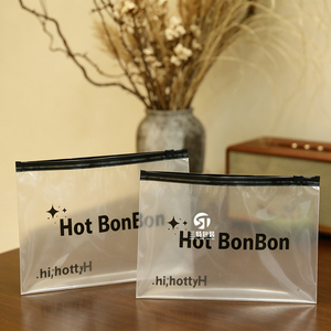Custom Printed PE Slider Zipper Clothing Bags | Transparent Recyclable Packaging for <b>Garments</b> Underwear - Product Image 1