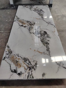 Kustom gulungan Wallpaper Suede PVC vinil dapat dilepas lembar marmer tebal 3mm di papan lain dekorasi Panel dinding UV untuk RUMAH & kantor - Product Image 3