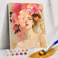 Kit de peinture par numéros sur toile avec cadre en bois, portrait de femme nue moderne imprimé, cadeau de Noël pour adultes