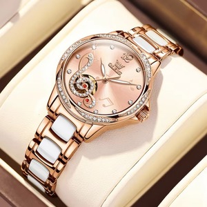 Custom Logo Luxury <b>Skeleton</b> Stainless Steel <b>Automatic</b> Mechanical <b>Watch</b> for Women - Product Image 3
