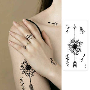 3D impermeable pequeño negro dibujado a mano tatuajes tribales realista tatuaje temporal pegatina conjunto con imágenes de calavera - Product Image 4