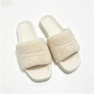 Young Girls Chestnut Brown Furry Faux Fur Slippers Almond Toe Winter Sole Cabin Custom Packaging New Arrival Hot Selling Lounge - Product Image 2