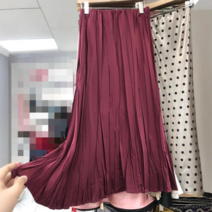 Falda transpirable <span class=keywords><strong>de</strong></span> línea A <span class=keywords><strong>de</strong></span> Hada <span class=keywords><strong>de</strong></span> lujo para <span class=keywords><strong>mujer</strong></span> <span class=keywords><strong>de</strong></span> moda elegante teñida Lisa larga plisada <span class=keywords><strong>de</strong></span> industria pesada <span class=keywords><strong>de</strong></span> gama alta - Product Image 1