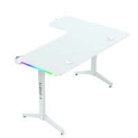 Beisijie vente en gros nouveau Design en forme de L avec RGB LightWhite couleur coin bureau E-Sports Style gauche bureaux de jeu Table de jeu