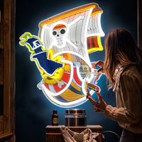 Décoration murale LED alimentée par USB pour salle de jeu Man Cave Chambre Salle de jeux Bar Club Party-Anime Enseigne au néon Cadeau électronique parfait