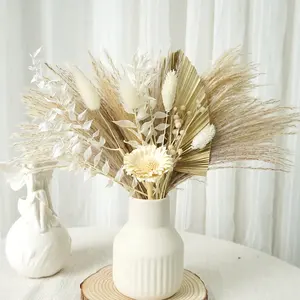 Bouquet Pampas Grass Dried Arrangements Palm Leaves Large Mini Dried Flower for Home Decor Wedding Every Love White Pink Opp Bag