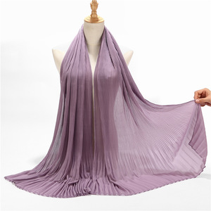 <span class=keywords><strong>2022</strong></span> gran oferta perla gasa plisada raya señora Hijab <span class=keywords><strong>moda</strong></span> musulmán Hijab bufanda - Product Image 5