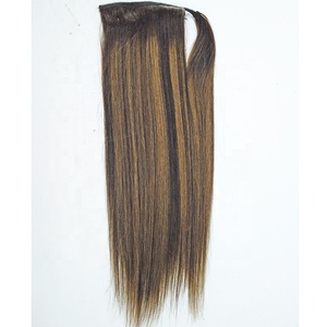 Extensiones de <span class=keywords><strong>Cabello</strong></span> Humano de Alta Calidad a Precio de Fábrica, Cola de Caballo con Clip, Extensiones de <span class=keywords><strong>Cabello</strong></span> con Cola de Caballo Envolvente - Product Image 4