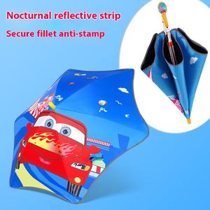 Parapluie pour enfants sécurité coin arrondi nom étiquette vinyle mâle femme bébé pluie brillant longue poignée semi-automatique maternelle - Product Image 3