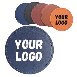 Wholesale Blank PU Leather <b>Coaster</b> for Drinks Promotional Gift Custom Printing Coffee Cup Mat With Logo - Product Image 6