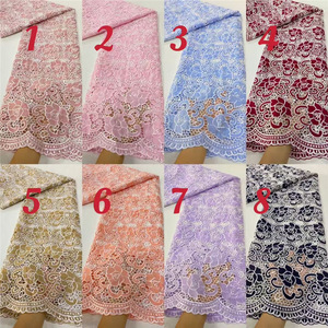 Tela Bordada Floral de Guipur Hecha a Mano, Moda Nigeriana para Mujer, Ecológica, 5 Yardas, Diseño Africano - Product Image 6