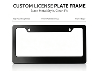 BOLONG Cadre de plaque d'immatriculation ABS standard américain à 2 trous avec logo personnalisé et vis de fixation incluses, support de plaque d'immatriculation pour voiture américaine
