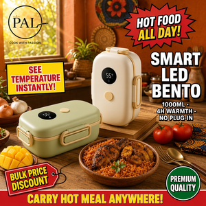 กล่องข้าวสี่เหลี่ยมสแตนเลส PAL Smart LED รุ่น 1000 มล. สีเขียวมาการอง + สีขาวงาช้าง พกพาสะดวก 4 ชั่วโมง สำหรับครอบครัวชาวแอฟริกัน - Product Image 1