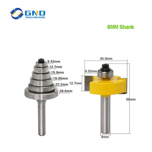 Punta del <span class=keywords><strong>Router</strong></span> Rabbet con Set di 7 cuscinetti taglierina per tenoni regolabile punte per la lavorazione del legno in carburo cementato - Product Image 4