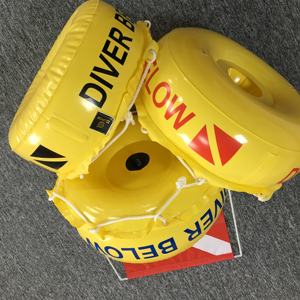 Flotador de señal inflable "Buzo por debajo" de buceo libre de PVC resistente de la marca DPR con bandera - Product Image 5