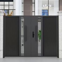 Puerta Moderna Forjada de Aluminio con Control Manual, Diseño Francés Ecológico y Duradero, Fácil Instalación, 5 Años de Garantía