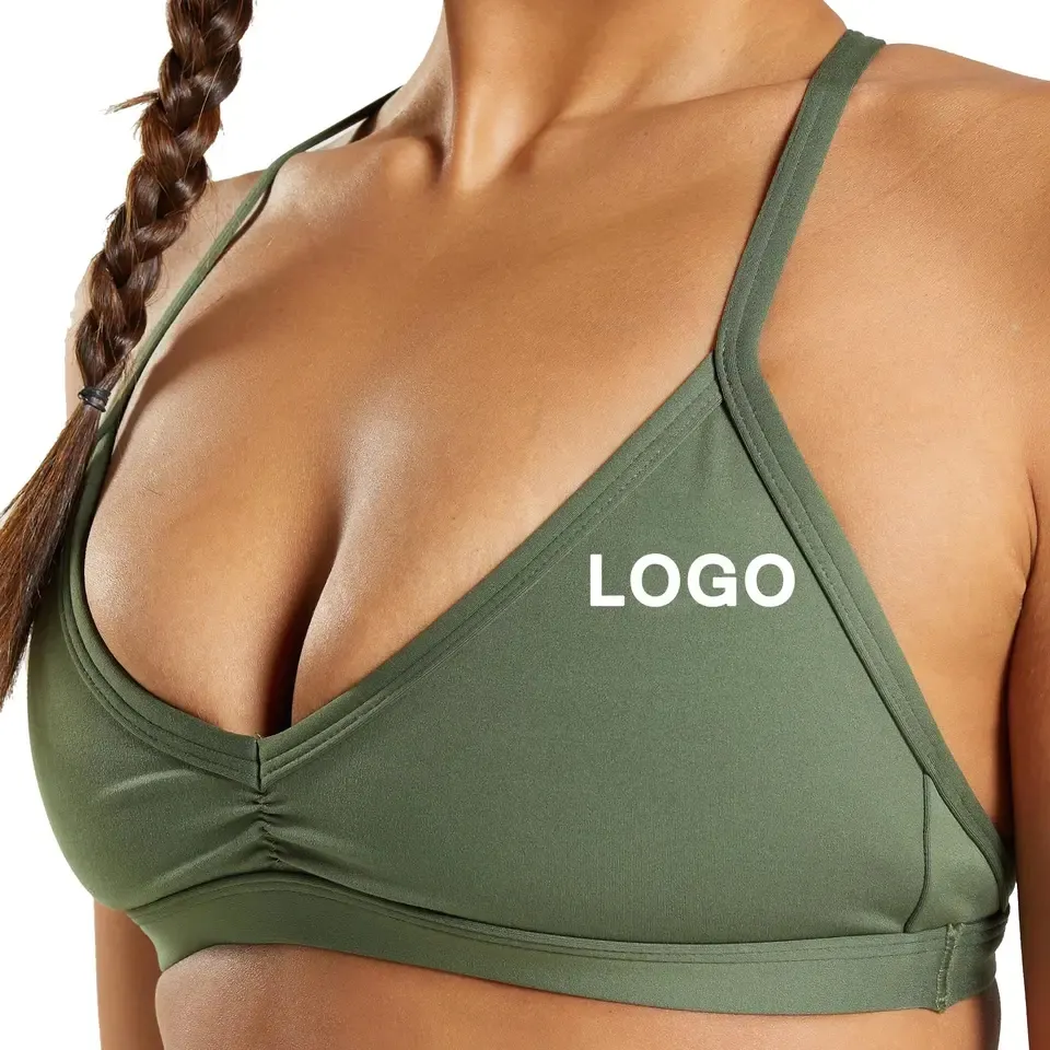 Soutien-gorge de sport pour femmes soutien-gorge de sport Yoga Workout Crop Tops personnalisé Top Fitness Halter soutien-gorge de sport réglable vente en gros