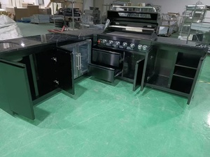 Cocina Exterior <span class=keywords><strong>de</strong></span> Lujo <span class=keywords><strong>en</strong></span> Forma <span class=keywords><strong>de</strong></span> L, Parrilla <span class=keywords><strong>de</strong></span> Gas <span class=keywords><strong>de</strong></span> Acero Inoxidable Personalizada con 7 Quemadores, Acabado <span class=keywords><strong>en</strong></span> Titanio Negro - Product Image 4