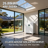 Baterai Lithium Ion 26kWh 48V 560Ah untuk Sistem Baterai Tipe Lantai dengan Roda
