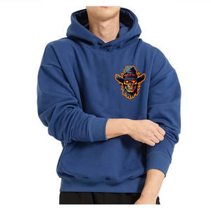 Sweat à capuche vintage à trous lavés pour l'hiver avec logo imprimé numérique Tissu lavé à l'acide lourd - Product Image 3