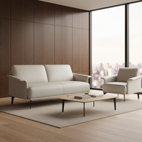 Ensemble de canapés de bureau modernes pour PDG, en cuir PU, design durable, pour bureau à domicile et salon