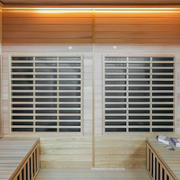 Luxe de haute qualité personnalisé en pruche Sauna à lumière rouge infrarouge lointain pour 4 personnes avec panneau de commande intelligent