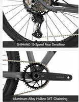 Sepeda Gunung Hardtail AL6061 29er, Deore M6100 12-Speed, Rem Cakram Hidrolik, Garpu Lockout, MTB XC Ringan 13.3kg