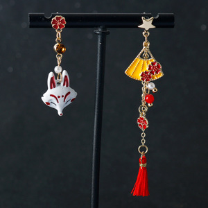 Nuovi Arrivi: <span class=keywords><strong>Orecchini</strong></span> Asimmetrici a Forma di Volpe <span class=keywords><strong>Anime</strong></span>, Lunghi <span class=keywords><strong>Orecchini</strong></span> con Nappa di Perle in Stile Etnico per Donne - Product Image 3