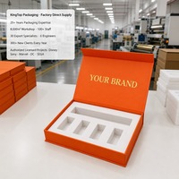 Boîte cadeau magnétique de style livre en orange vif avec insert pour cadeaux, impression personnalisée, rigide, robuste, vente en gros, livraison directe d'usine
