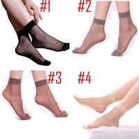 Chaussettes courtes invisibles en nylon élastique pour femme, couleur unie, effet soie cristalline, anti-accrocs, sexy, pour l'été