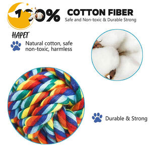 Интерактивная игрушка для жевания веревки с логотипом, для домашних собак, Нетоксичная, 4 упаковки, прочная игрушка из искусственного меха - Product Image 4