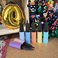 Pompe à ballons manuelle en PP réutilisable et colorée, gonflable, pour festivals, Pâques, Thanksgiving, décorations de fête, livrée avec sac