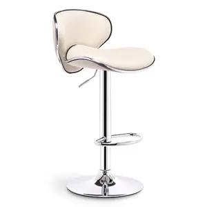 Tasarım moda döner deri ucuz modern döner pu bar sandalyesi ve krom yüksek bar taburesi