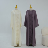 Abaya de luxe deux pièces de Dubaï pour femmes musulmanes, tenue modeste pour le Ramadan, manteau et robe intérieure, tenue de fête de l'Aïd, robe Jalabiya turque
