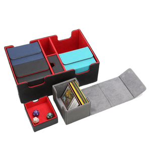 Boîte à cartes multifonction en cuir PU Étui à rabat pour jeux de société 400 Rangement de cartes pour jouer - Product Image 2