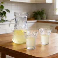 Ensemble de carafe en verre transparent, ensemble de verre cadeau, théière en verre, bouilloire à eau réutilisable, carafe à eau froide